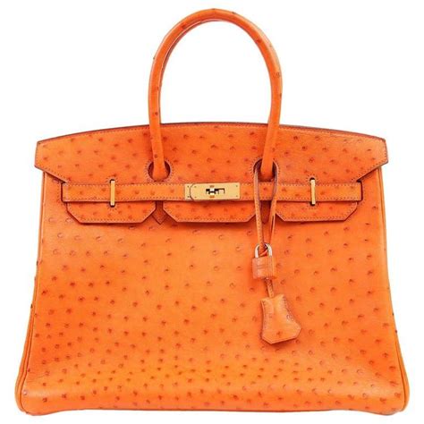 hermes orange ostrich|hermes ostrich birkin bag price.